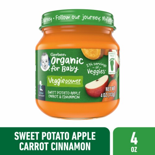 Gerber® Organic 2nd Foods Sweet Potato Apple Carrot & Cinnamon Stage 2 Baby Food Perspective: front