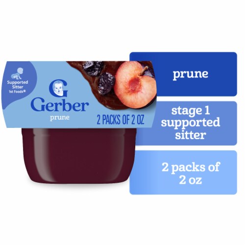 Gerber 1st Foods Baby Food Prune 2 oz Tubs (2 Pack) Perspective: front