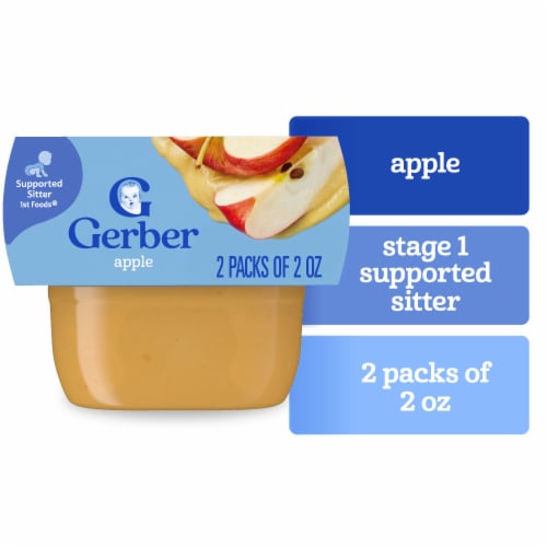 Gerber 1st Foods Baby Food Apple Puree Clean Label Project Tubs Perspective: front