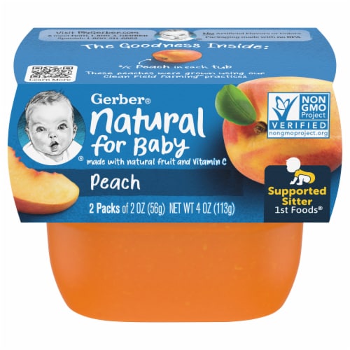 Gerber Peach Stage 1 Baby Food Perspective: front
