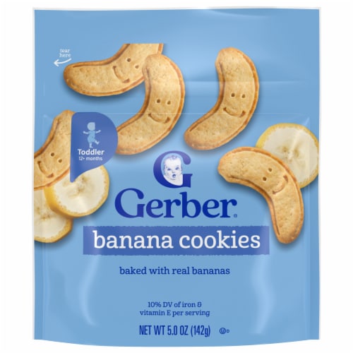 Gerber® Banana Cookies Toddler Snack Bag Perspective: front