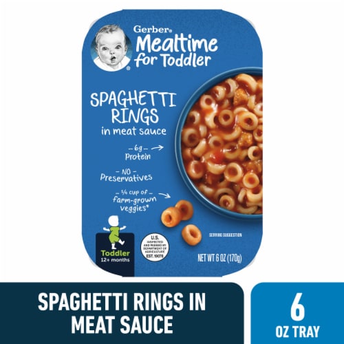 Gerber® Spaghetti Rings in Meat Sauce Toddler Meal Perspective: front