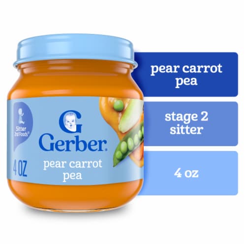 Gerber® Natural 2nd Foods Pear Carrot Pea Stage 2 Baby Food 4 Oz