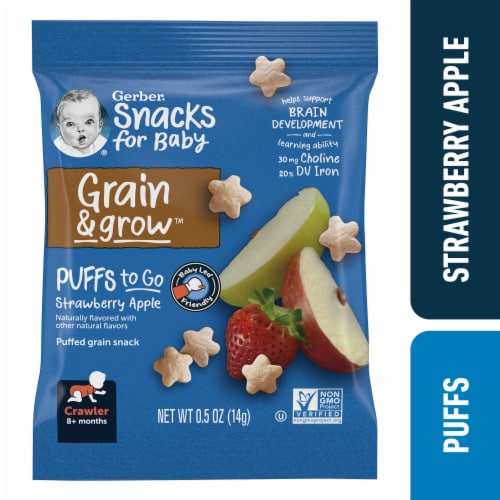 Gerber Puffs to Go Strawberry Apple Perspective: front