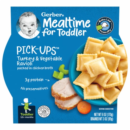 Gerber® Pick-Ups™ Turkey & Vegetable Ravioli Toddler Meal Perspective: front