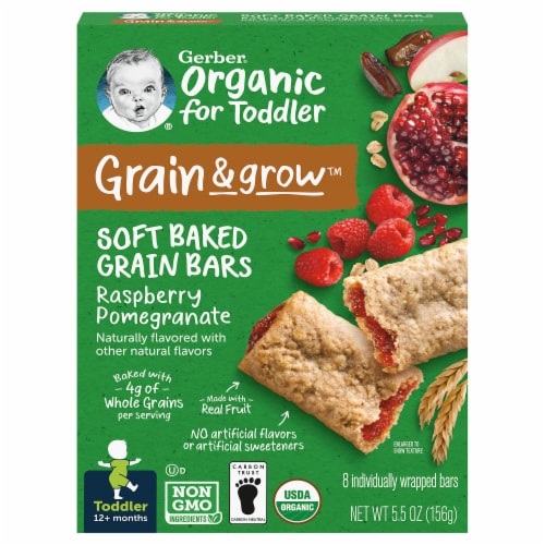 Gerber® Organic Grain & Grow Raspberry Pomegranate Soft Baked Bars Snack