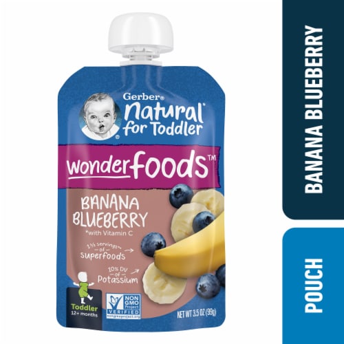 Gerber Toddler Foods WonderFoods Banana Blueberry Clean Label Project Perspective: front