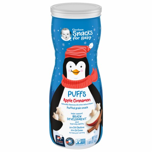 Gerber® Puffs Apple Cinnamon Puffed Grain Snacks Perspective: front