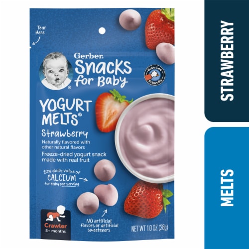 Gerber® Crawler Strawberry Yogurt Melts Snacks for Baby Perspective: front