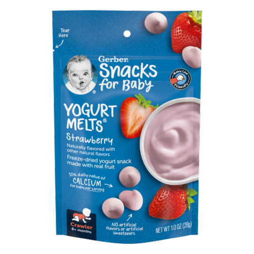 Gerber® Yogurt Melts® Strawberry Freeze-Dried Yogurt Snack Perspective: front
