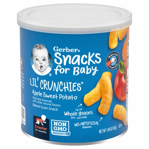 Gerber Crawler Lil' Crunchies Apple Sweet Potato Baked Corn Snack Perspective: front