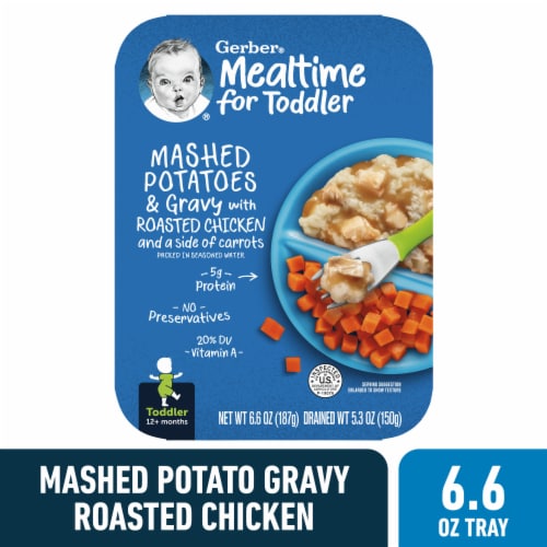 Gerber Mashed Potatoes & Gravy with Roasted Chicken Toddler Lil' Entree Perspective: front