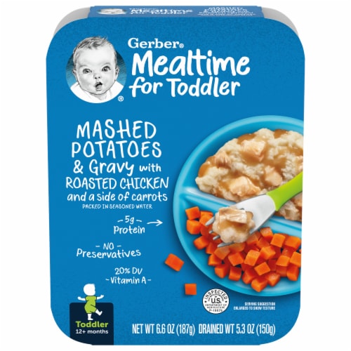 Gerber Toddler Food Mashed Potatoes & Gravy with Chicken Mealtime for Toddler Perspective: front
