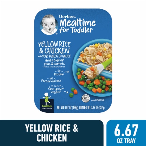 Gerber® Yellow Rice & Chicken with Vegetables in Sauce Toddler Meal Perspective: front