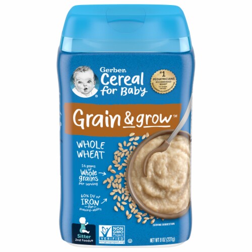 Gerber® Grain & Grow Whole Wheat Cereal Perspective: front