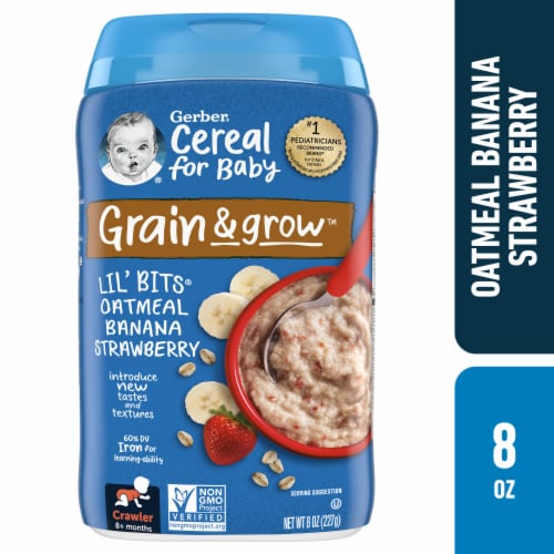 Gerber® Lil' Bits® Oatmeal Banana Strawberry Stage 2 Cereal Perspective: front