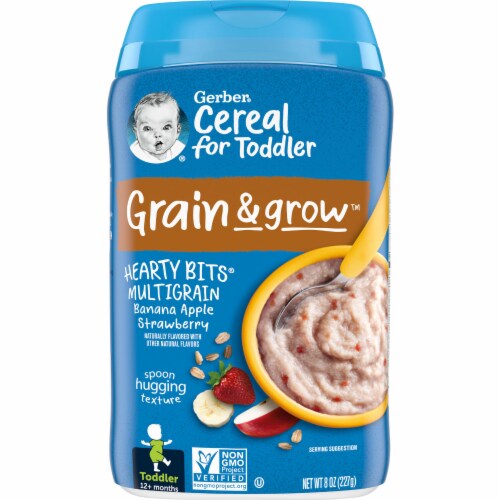 Gerber® Hearty Bits Toddler Multigrain Banana Apple Strawberry Cereal Perspective: front