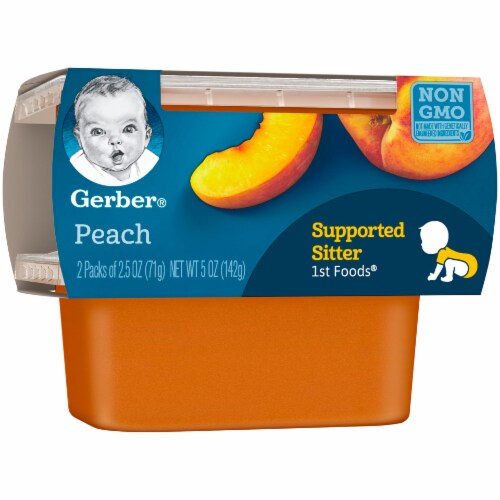 Gerber® 1st Foods Peach Baby Food Tubs Perspective: front