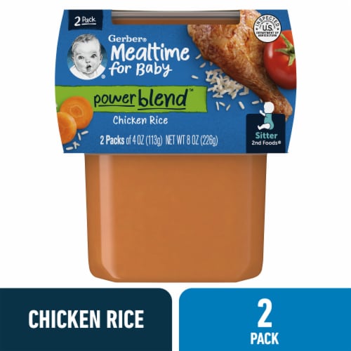 Gerber® 2nd Foods Chicken & Rice Dinner Stage 2 Baby Food, 2 ct / 4 oz -  Food 4 Less