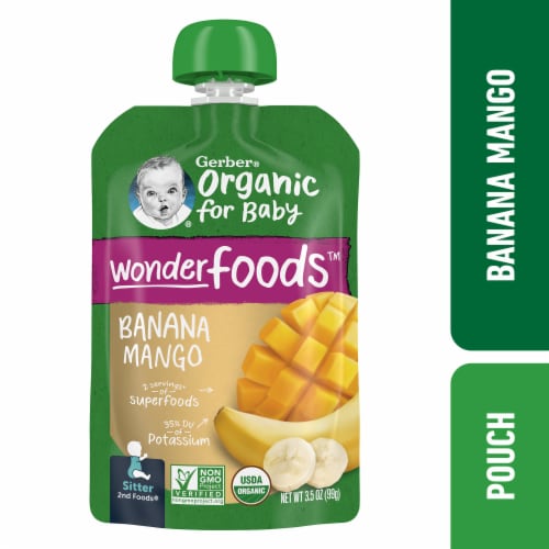 Gerber® 2nd Foods Organic Banana Mango Baby Food Perspective: front
