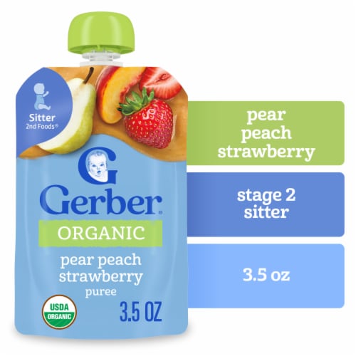 Gerber® 2nd Foods Organic Pear Peach Strawberry Baby Food Pouch