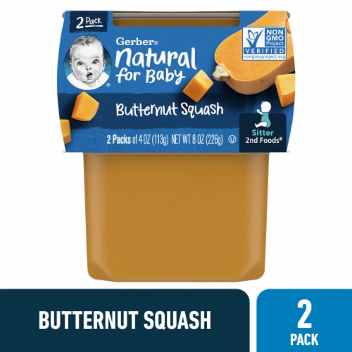 Gerber® 2nd Foods Natural Butternut Squash Stage 2 Baby Food Perspective: front