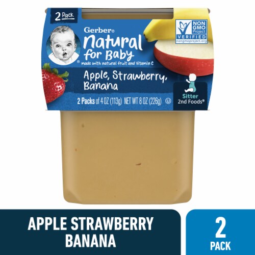 Gerber® 2nd Foods Apple Strawberry Banana Stage 2 Baby Food Perspective: front