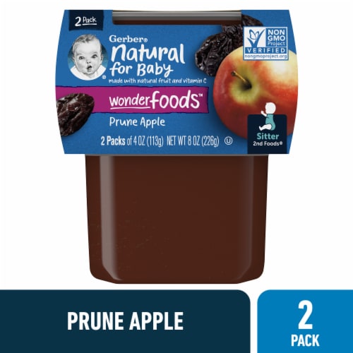 Gerber 2nd Foods Prune Apple Stage 2 Baby Food 2 ct 4 oz