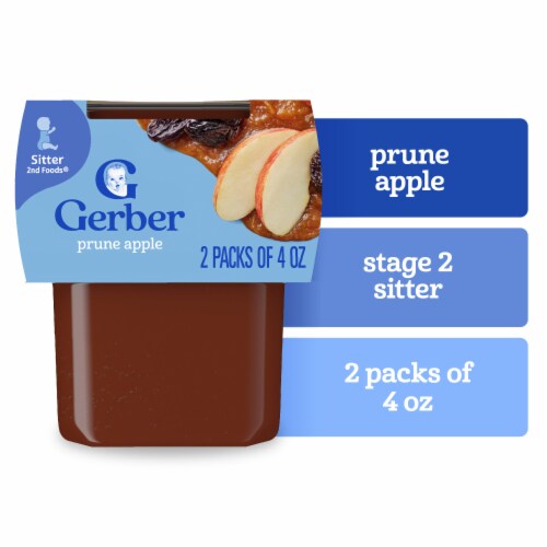 Gerber 2nd Foods Natural for Baby WonderFoods Baby Food Prune Apple Tubs Perspective: front