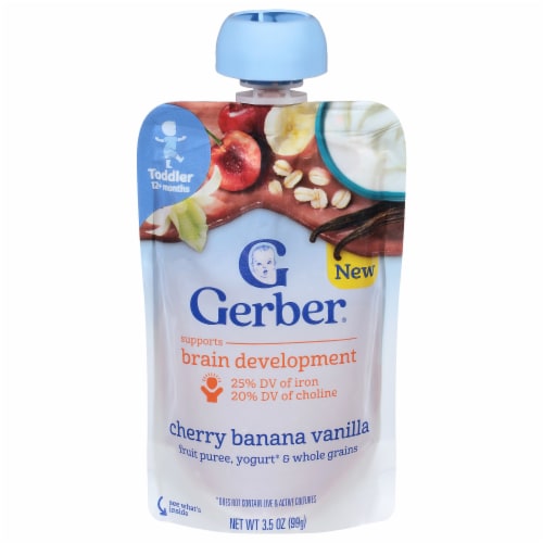 Gerber® Toddler Cherry Banana Vanilla Infant Puree Pouch Perspective: front
