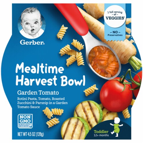 Gerber Mealtime Harvest Bowl Garden Tomato Toddler Meal 4.5 oz