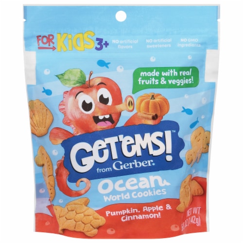 Gerber® Get 'ems!™ Pumpkin Apple & Cinnamon Ocean World Cookies Perspective: front