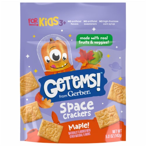 Gerber® Get'ems!™ Age 3+ Maple Space Crackers Perspective: front