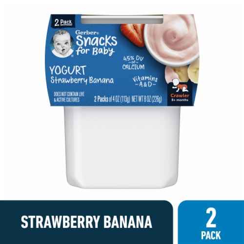 Gerber Yogurt Blends Stage 3 Baby Snacks Banana Strawberry Perspective: front