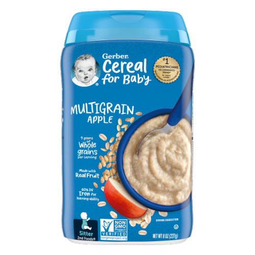 Gerber® 2nd Foods Apple Multigrain Infant Dry Cereal Perspective: front
