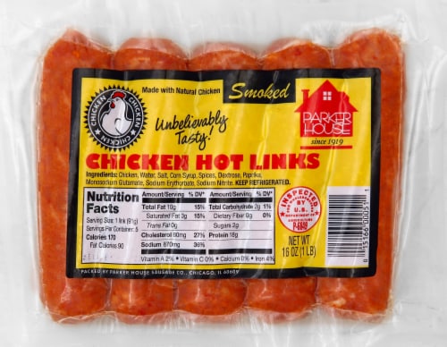 Parker House Chicken Hot Links Perspective: front