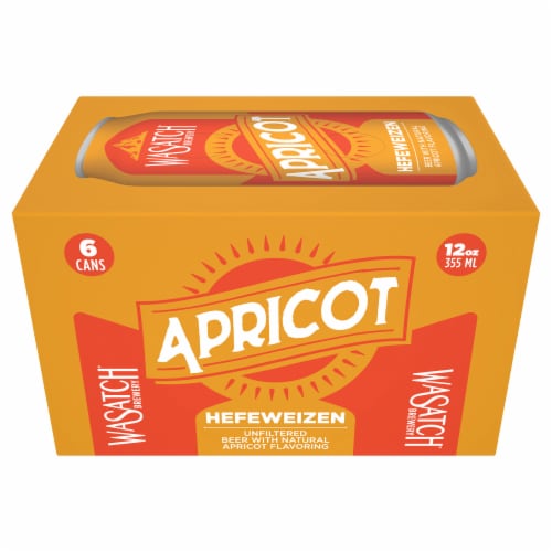 WaSatch Brewery Apricot Hefeweizen Beer Perspective: front