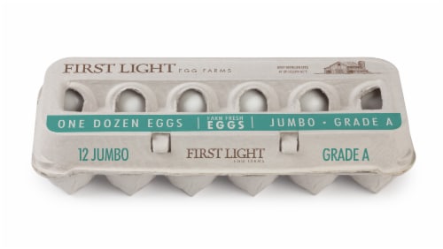First Light Egg Farms Jumbo White Eggs Perspective: front