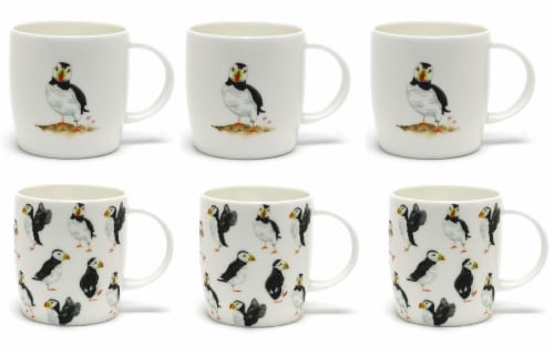 Roy Kirkham ER21109 85 mm Puffin Parade Sophie Mugs - Set of 6 Perspective: front