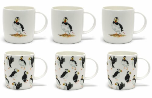 Roy Kirkham ER21109 85 mm Puffin Parade Sophie Mugs - Set of 6 Perspective: front