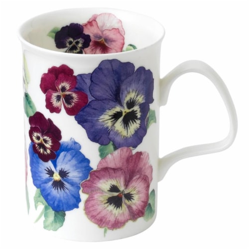 Roy Kirkham ER21119 75 mm Pansies Lancaster Mugs, Multi Color - Set of 6 Perspective: front