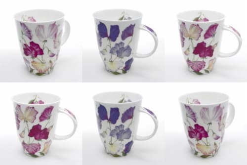 Roy Kirkham ER2319 90 mm Sweet Pea Louise Mugs, Multi Color - Set of 6 Perspective: front