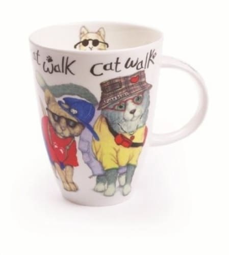 Roy Kirkham ER2327 90 mm Animal Fashion Cat Walk Louise Mugs - Set of 6 Perspective: front