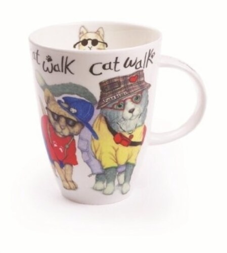 Roy Kirkham ER2327 90 mm Animal Fashion Cat Walk Louise Mugs - Set of 6 Perspective: front