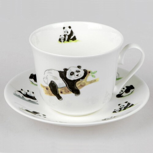 Roy Kirkham ER28142 105 mm Panda Breakfast Cups & Saucers - Set of 2 Perspective: front