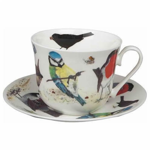 Roy Kirkham ER2826 105 mm Garden Birds Breakfast Cups & Saucers - Set of 2 Perspective: front