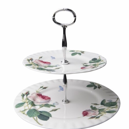 Roy Kirkham 10.75 x 8 in. Palace Garden 2 Tier Cake Stand Perspective: front
