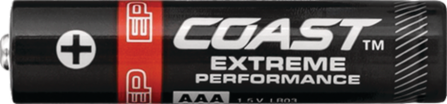 Coast Extreme Performance AAA Batteries Perspective: front