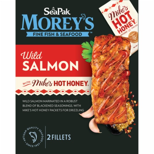 SeaPak Morey's Wild Salmon With Mike's Hot Honey Perspective: front