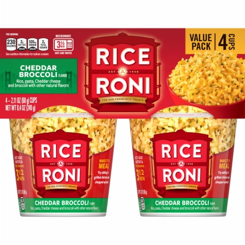 Rice-A-Roni® Cheddar Broccoli Flavor Rice Cups, 4 ct / 2.11 oz